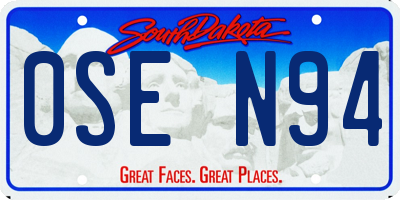 SD license plate 0SEN94