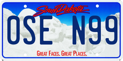 SD license plate 0SEN99