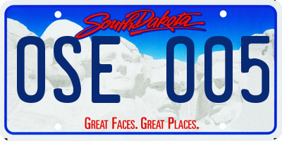 SD license plate 0SEO05
