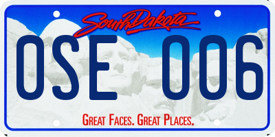 SD license plate 0SEO06