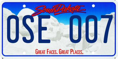 SD license plate 0SEO07