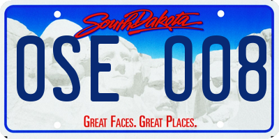 SD license plate 0SEO08