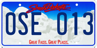 SD license plate 0SEO13