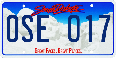 SD license plate 0SEO17
