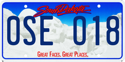 SD license plate 0SEO18