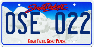 SD license plate 0SEO22