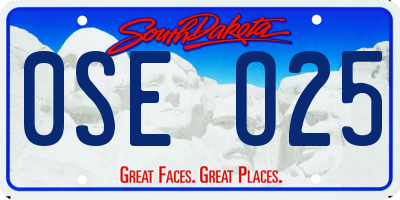 SD license plate 0SEO25