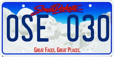 SD license plate 0SEO30