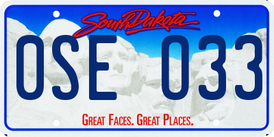 SD license plate 0SEO33