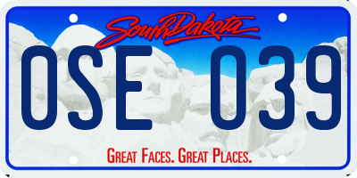 SD license plate 0SEO39
