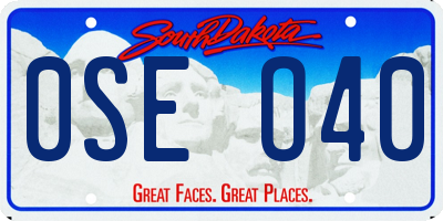 SD license plate 0SEO40