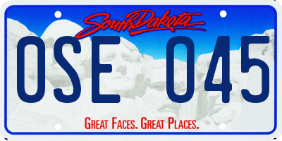 SD license plate 0SEO45