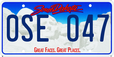 SD license plate 0SEO47