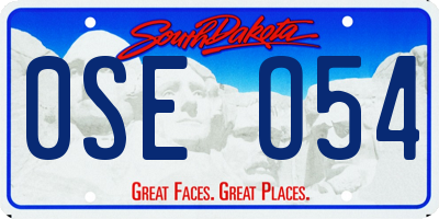 SD license plate 0SEO54