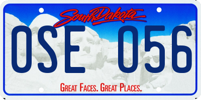 SD license plate 0SEO56