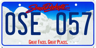 SD license plate 0SEO57