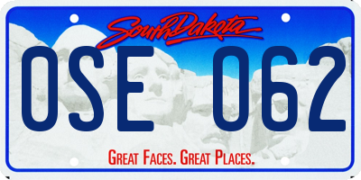 SD license plate 0SEO62
