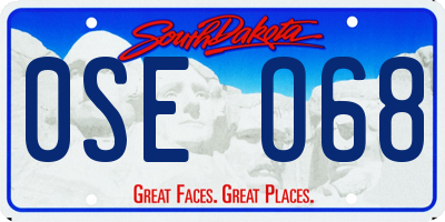 SD license plate 0SEO68