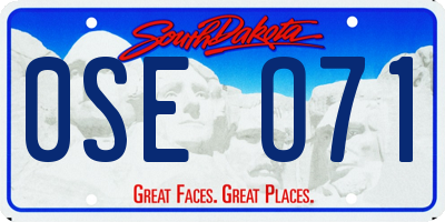 SD license plate 0SEO71