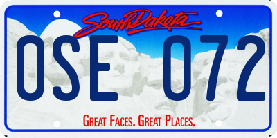 SD license plate 0SEO72