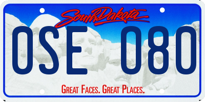 SD license plate 0SEO80