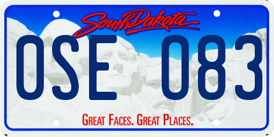 SD license plate 0SEO83