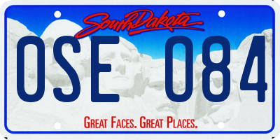 SD license plate 0SEO84