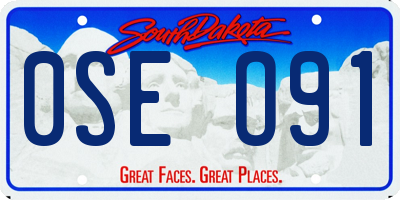 SD license plate 0SEO91