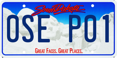 SD license plate 0SEP01