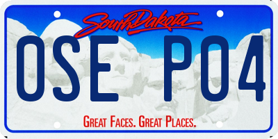 SD license plate 0SEP04
