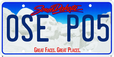 SD license plate 0SEP05