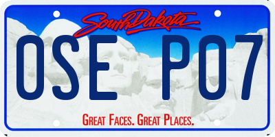 SD license plate 0SEP07