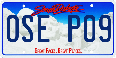 SD license plate 0SEP09