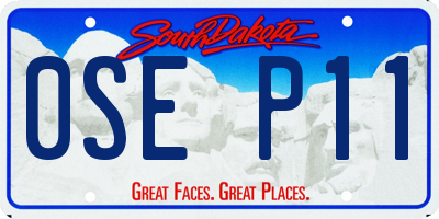 SD license plate 0SEP11