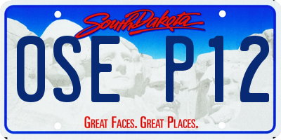 SD license plate 0SEP12