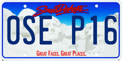 SD license plate 0SEP16
