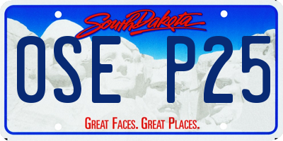SD license plate 0SEP25