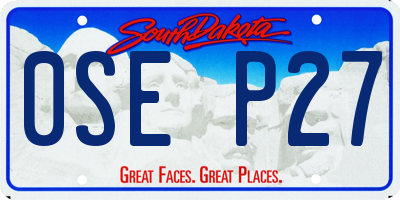 SD license plate 0SEP27