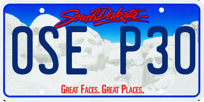 SD license plate 0SEP30