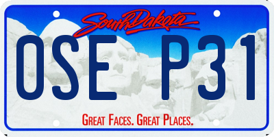 SD license plate 0SEP31