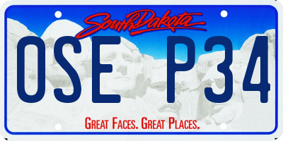 SD license plate 0SEP34