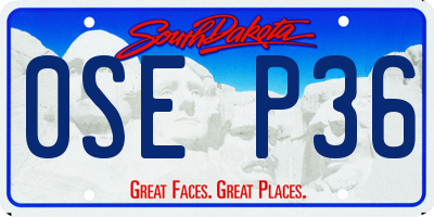SD license plate 0SEP36