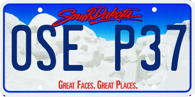SD license plate 0SEP37