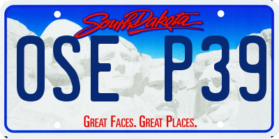 SD license plate 0SEP39