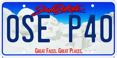 SD license plate 0SEP40