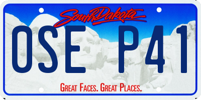 SD license plate 0SEP41