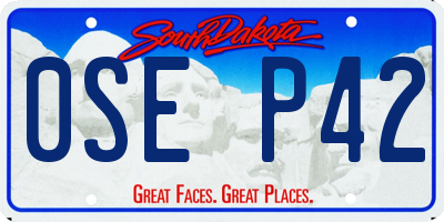 SD license plate 0SEP42