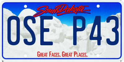 SD license plate 0SEP43