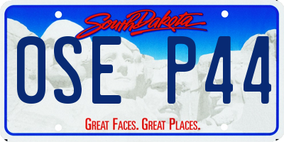 SD license plate 0SEP44