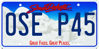 SD license plate 0SEP45